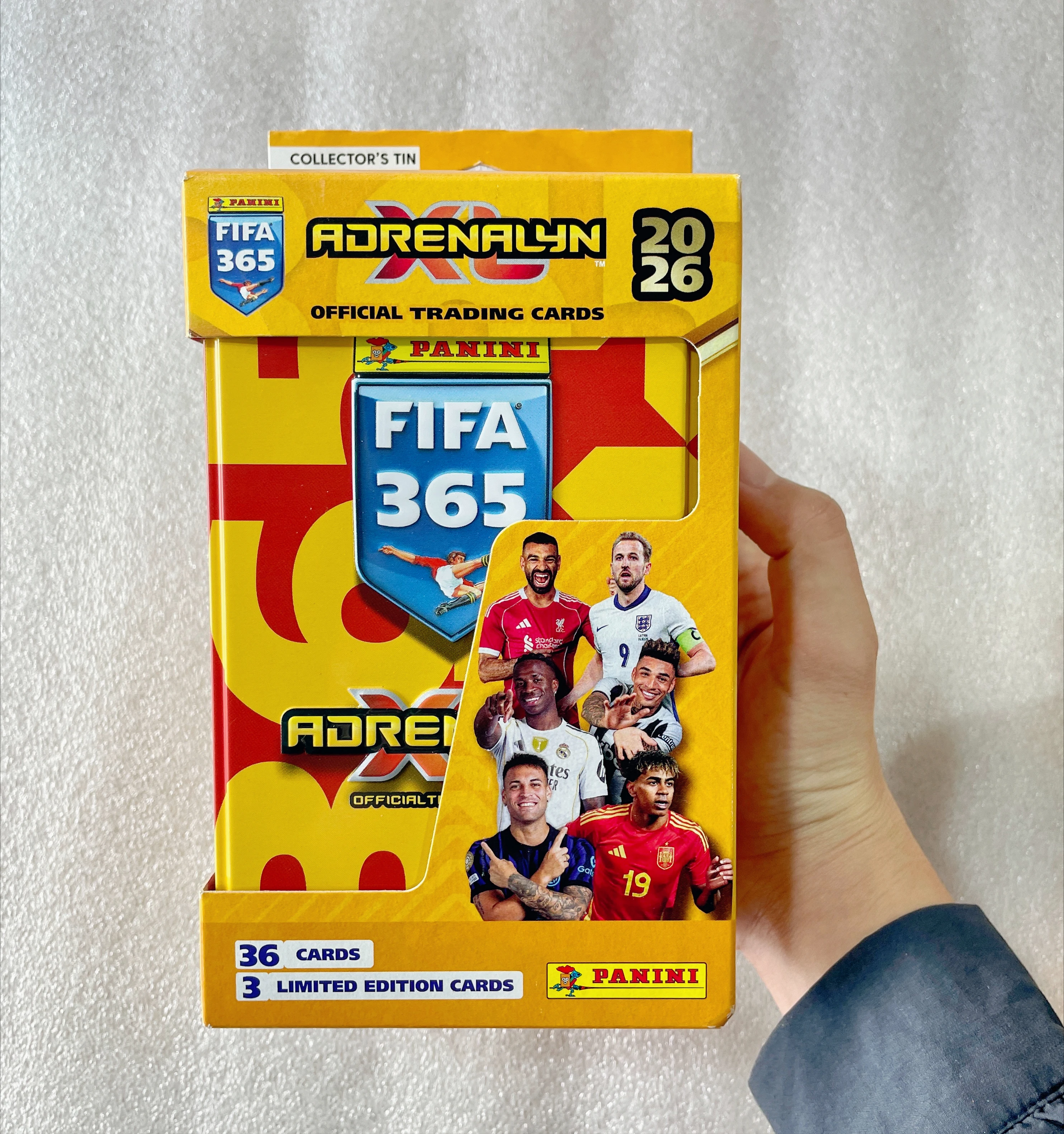 panini adrenalyn limited edition cards Panini FIFA 365 Adrenalyn Mega Tin Trading Cards 25/26 (42 Cards + 3  Limited Edition) main image 0