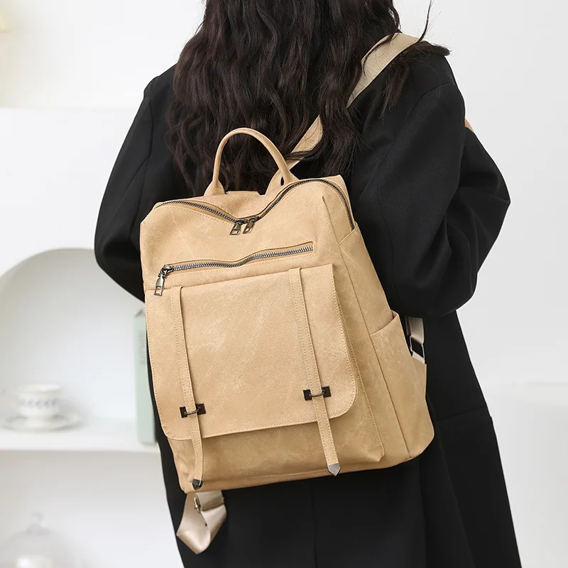Women Casual Backpack Female Retro Travel Daypack Ladies Waterproof School Bag Large Capacity Work Purse Shoulder Handbag Pack