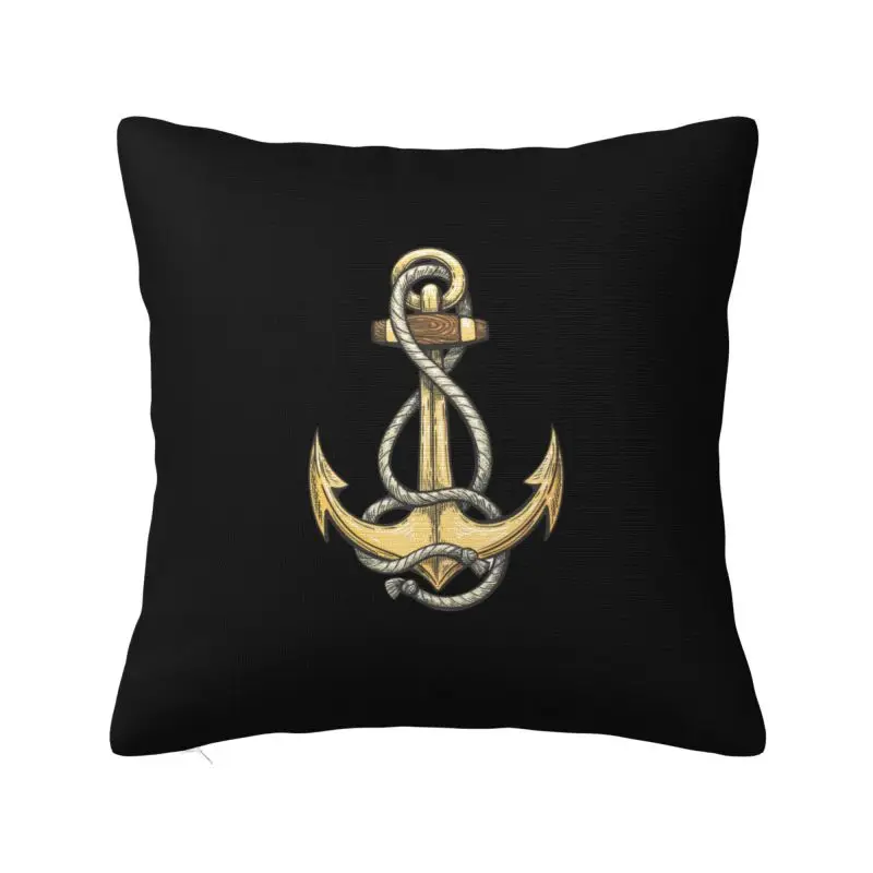 

Custom Modern Nautical Anchor Cushion Cover Polyester Sailor Adventure Pillow Case