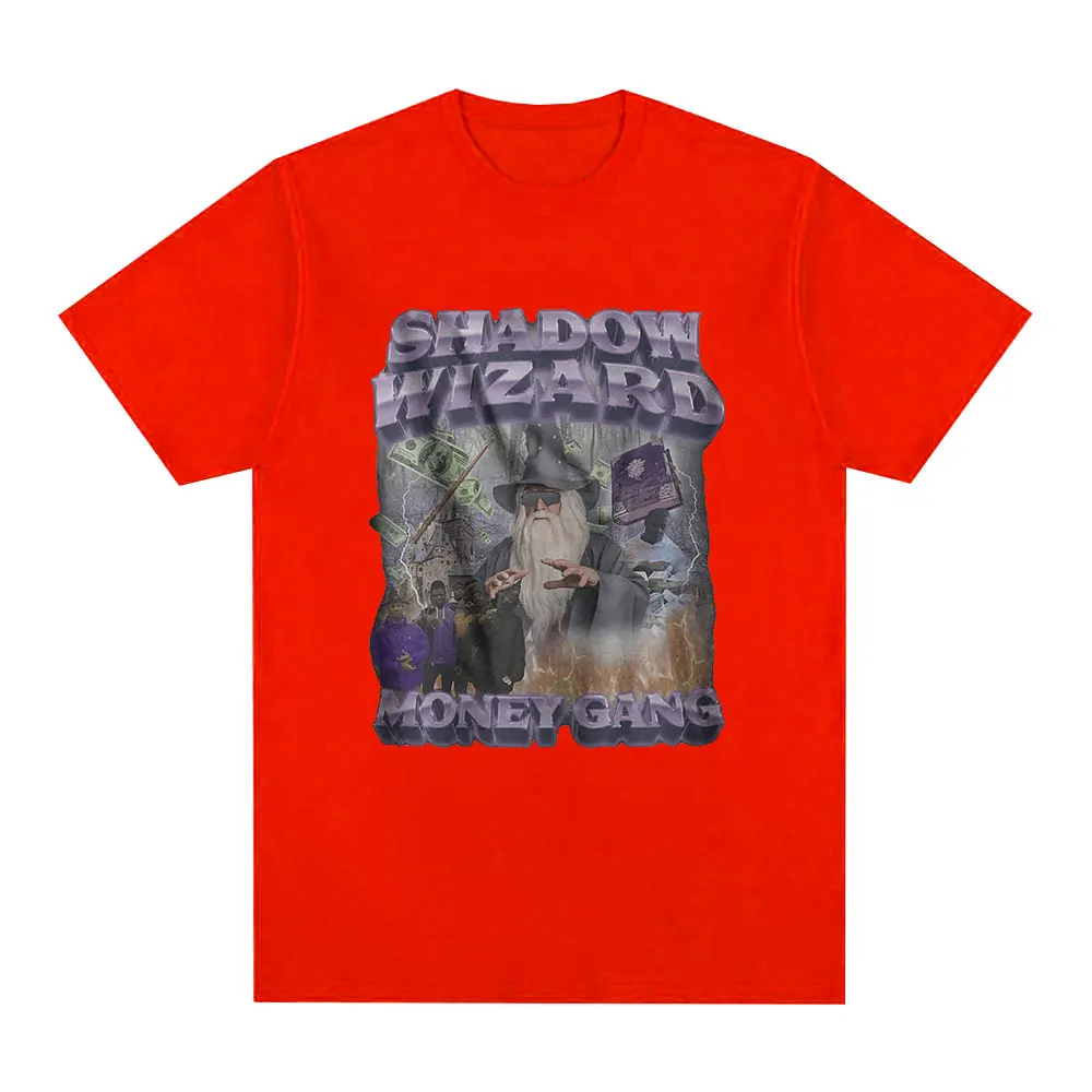 Shadow Wizard Money Gang Print T-Shirt Men Casual Oversized