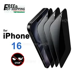 Anti Spy Screen Protector For iPhone 16 6.1 inch, Tempered Glass Privacy Peep Scratch 9H Case Friendly High Aluminum