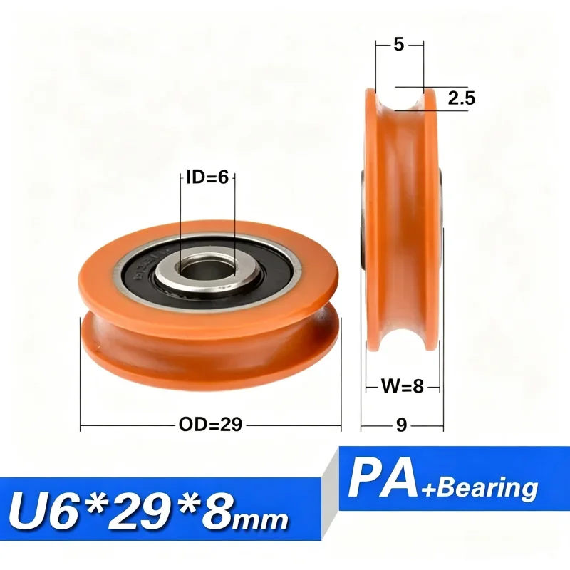 20 Stück U-Nut POM-Rollenrad 608 Nicht-Standard-Kugellager mit höherem Innenring 20-45mm Schiebefenster-Türrolle – Detail 9