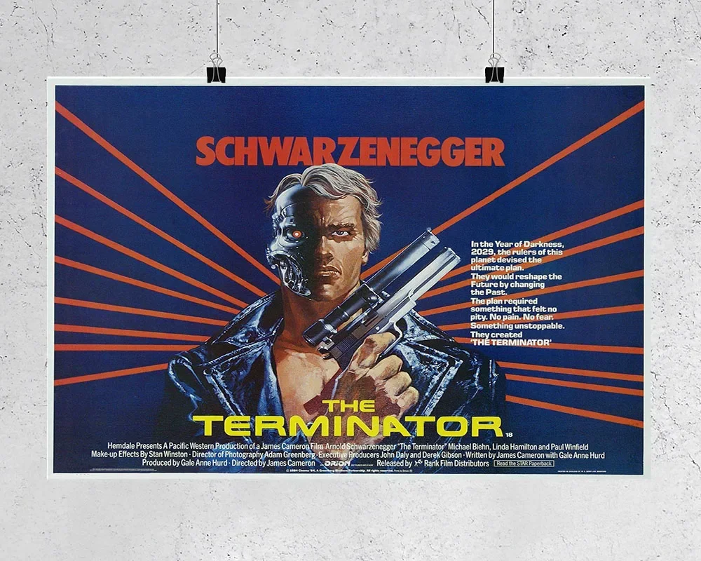 L140 THE TERMINATOR Movie Arnold Shwarzenegger Sci-Fi Horror Silk Fabric Poster Art Decor Indoor Painting Gift