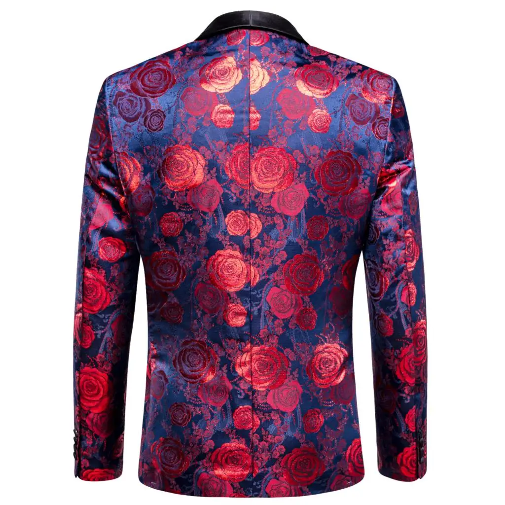 Hi-Tie Jacquard Floral Mens Suit Vest Shawl Lapel Tuxedo Blazers Sleeveless Jacket WaistcoatTie Hanky Cufflinks Wedding Business