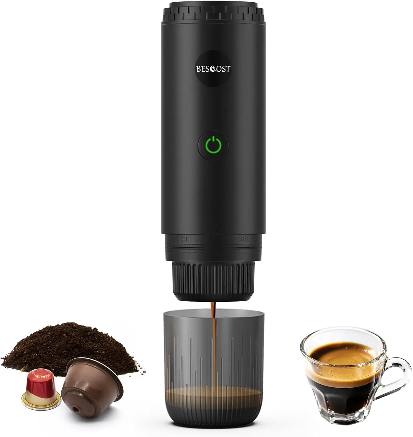 

Portable Espresso Maker with Self Heating, 20 Bar 3-in-1 Electric Coffee Maker for Travel & Camping, 7800mAh Battery