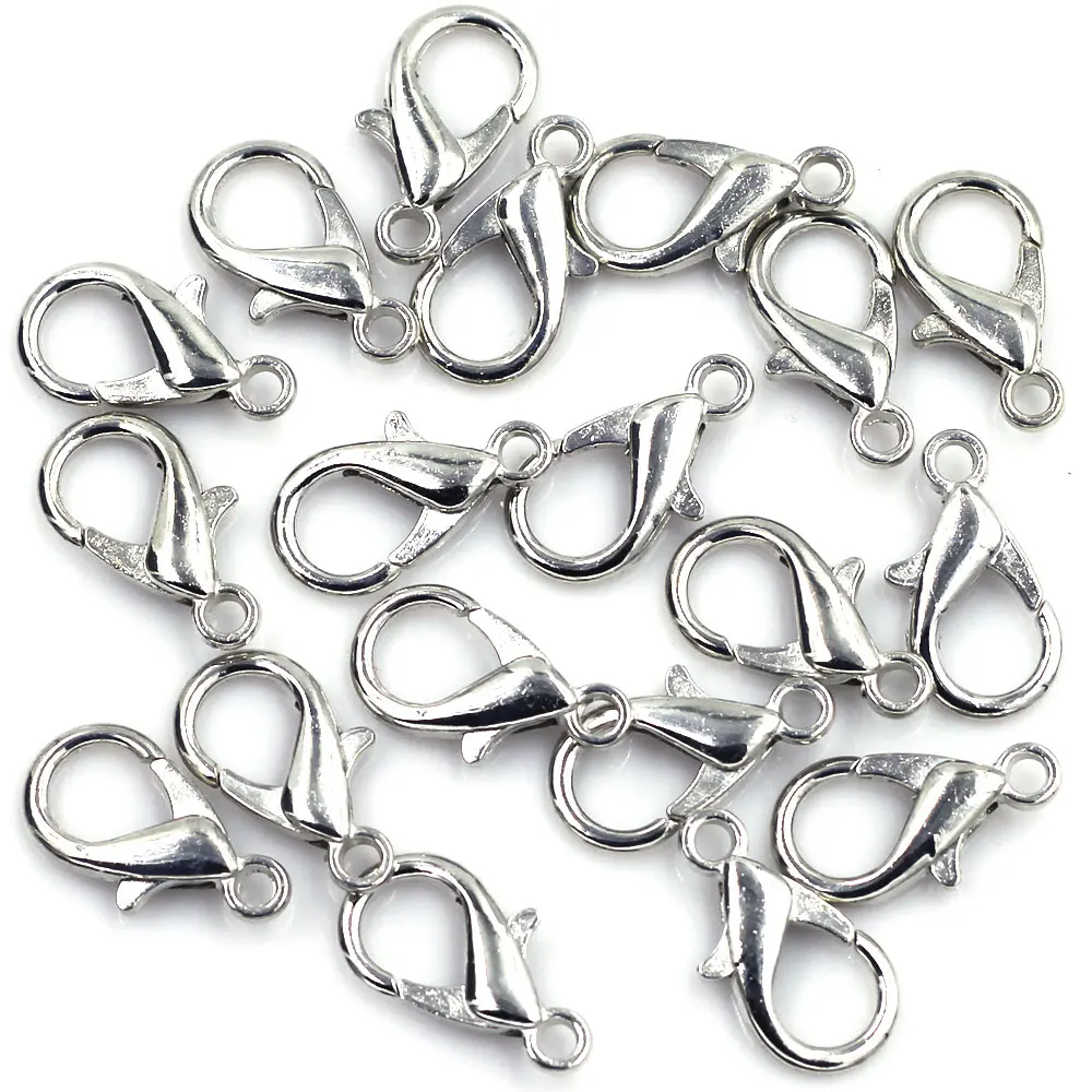 

Silver Tone Lobster Clasps Classic For Charms Necklaces Jewelry Findings Wholesales 21x12mm(7/8"x4/8")