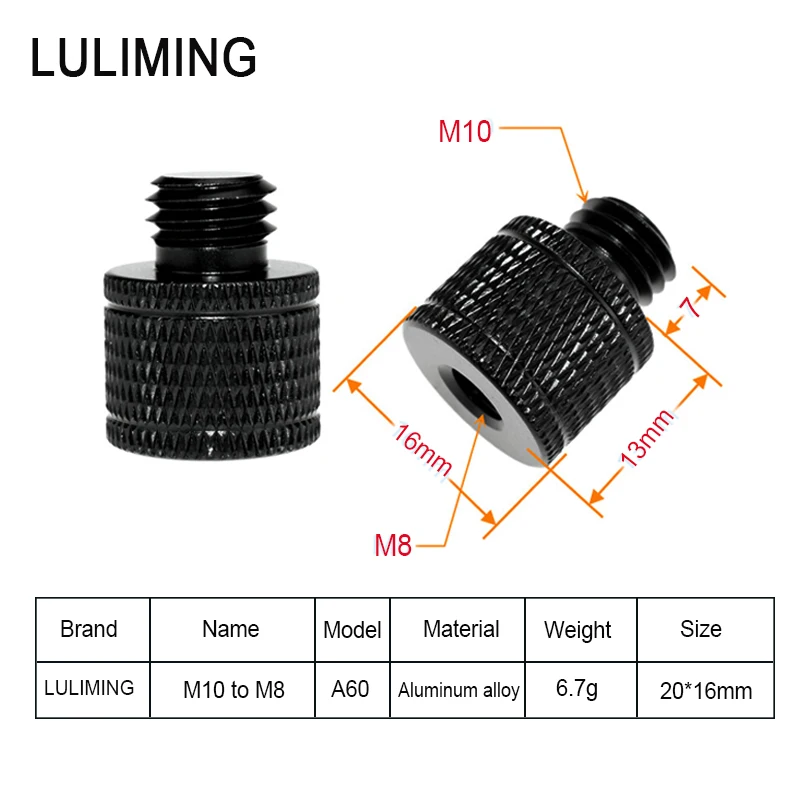 Universal Female 3/8-16 to Male M6 M8 M10 M12 Conversion Screw Camera Photography Accessories Ballhead Tripod Mount Adapter