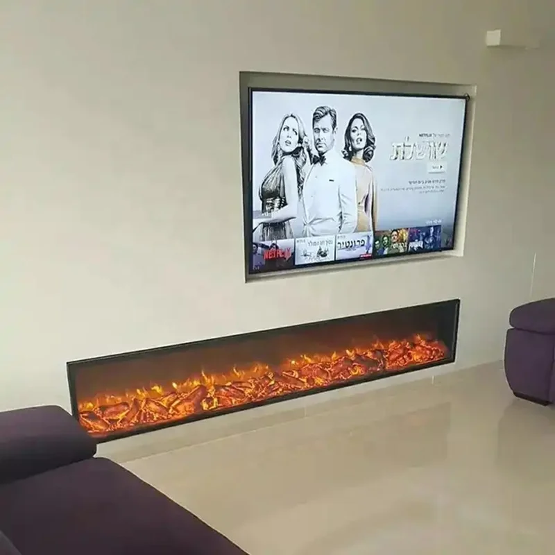 European Electric Fireplace 7 Colors LED Flame English Operation Wall-Mounted Air Heater for Household Hotel Use Energy Class