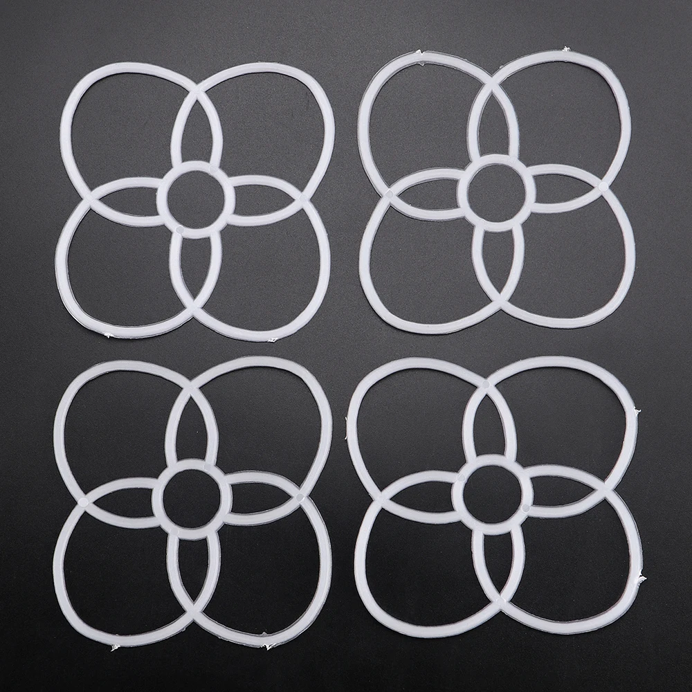 100pc White Plastic Flower-Shaped Weaving Mesh Sheet, DIY Knitting Craft Floral Pattern, Ideal for DIY Weaving Yarn & Ribbon Bag - view 5