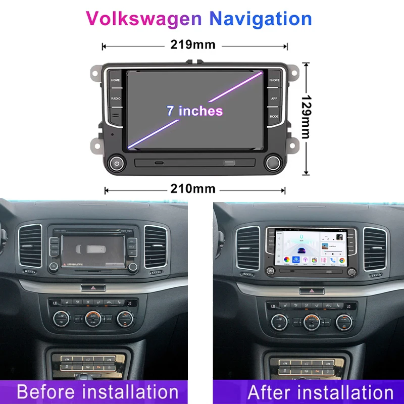 7 ''لشركة فولكس فاجن جيتا 2011-2018 راديو ستيريو بالسيارة اللاسلكية أبل Carplay GPS BT أندرويد 13 وحدة رئيس السيارات كاميرا واي فاي 6-128 جيجابايت