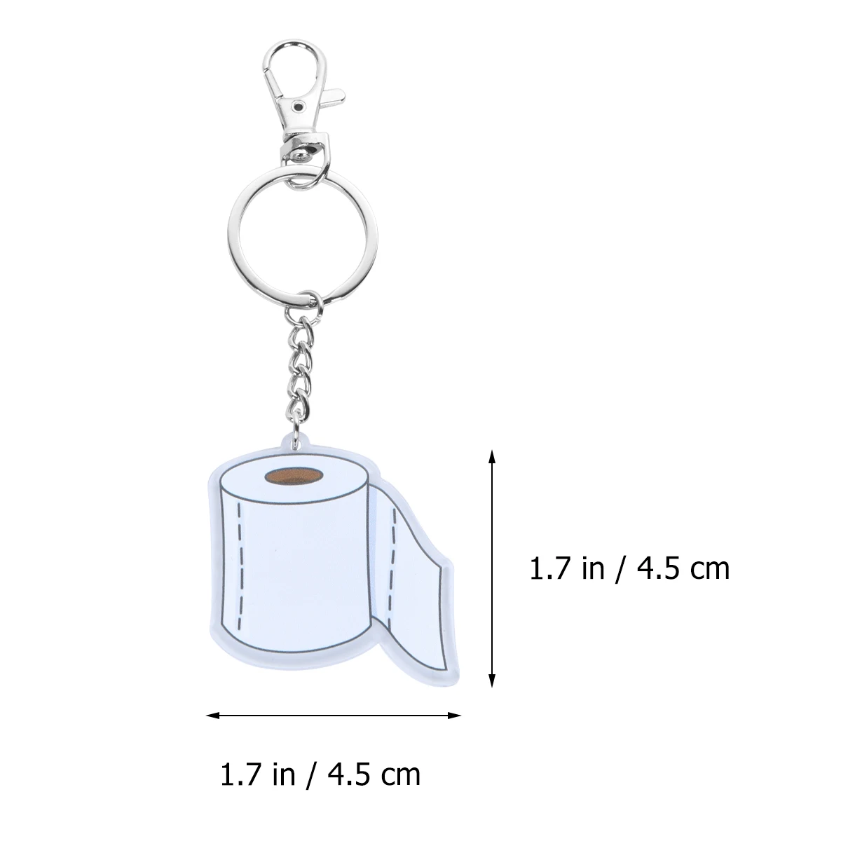 롤 종이 모양의 키체인 아크릴 키링 펜던트, 투명 가방 걸이 장식, 재미있는 키체인 장식, 어린이 배낭용