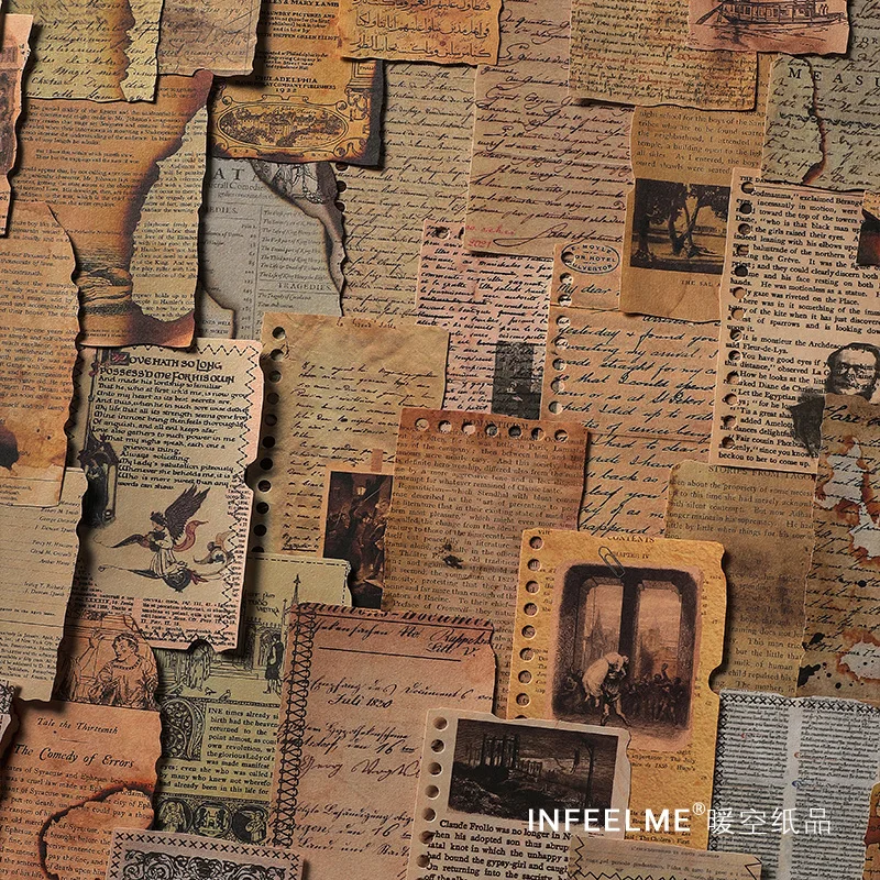30-Sheet Retro Scorched Craft Paper, Vivid Burned Edge & Strong Stiffness, Ideal for Diary Deco & Scrapbooking
