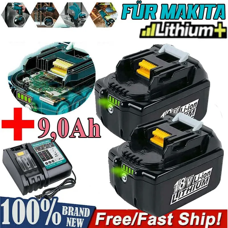18V For Makita Battery BL1850 6/9 Ah Replacement Battery For BL1860 BL1830 BL1840B BL1830B Power Too