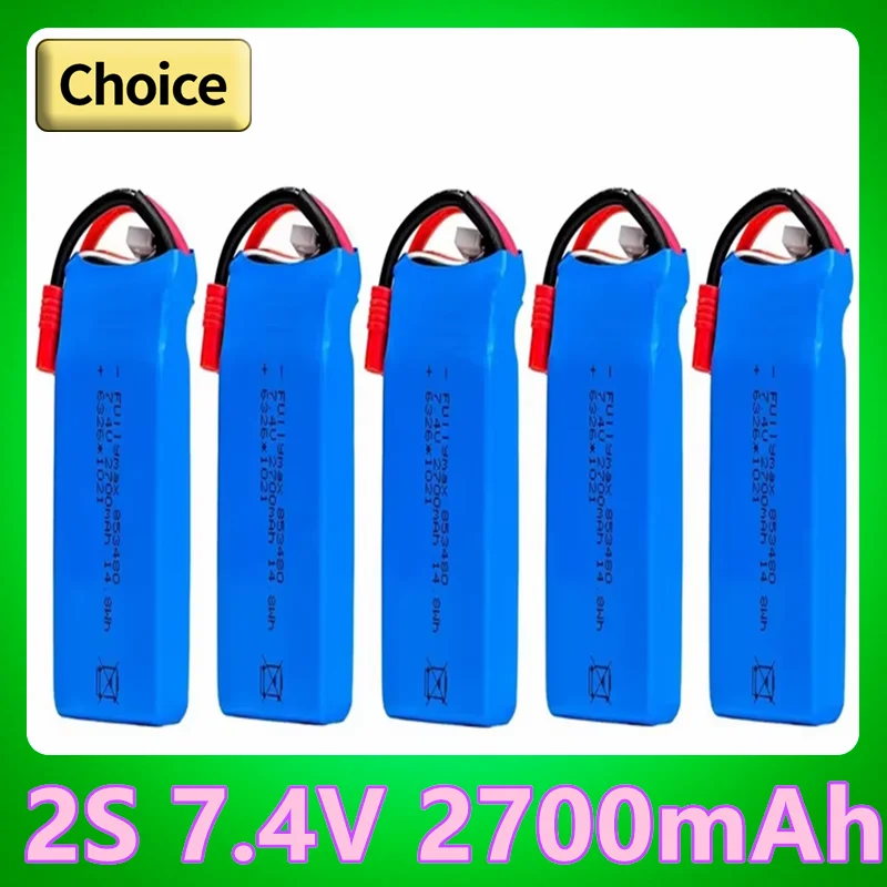 7.4V 2700mAh Lipo Battery for Syma X8C X8W X8G Rc Drone Spare Parts 2S 7.4V 853480 Battery for RC Toys parts