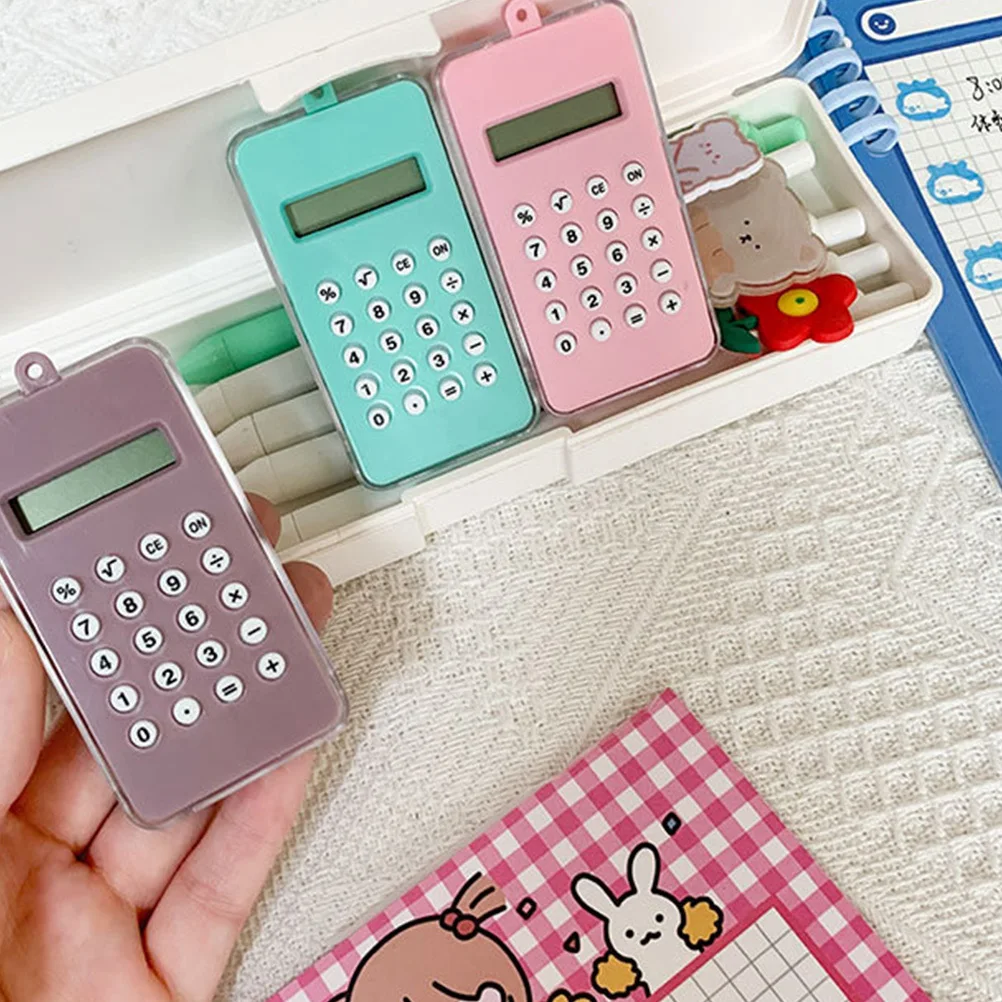 

2Pcs Portable Mini Calculator Cartoon Design Maze Press Key Handheld Pocket Calculating Tool Cartoon Mini Calculator