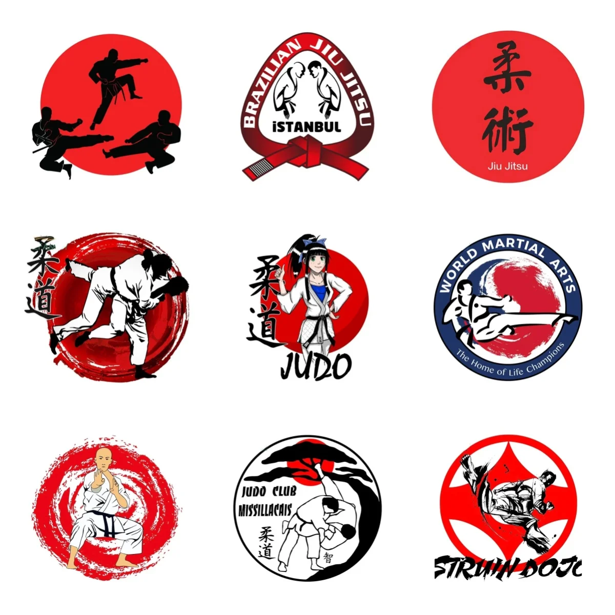 

PersonalityJiu-Jitsu Art Car Sticker Motocross Laptop Trunk Guitar Vinyl Decal Decoration PVC Wholesale