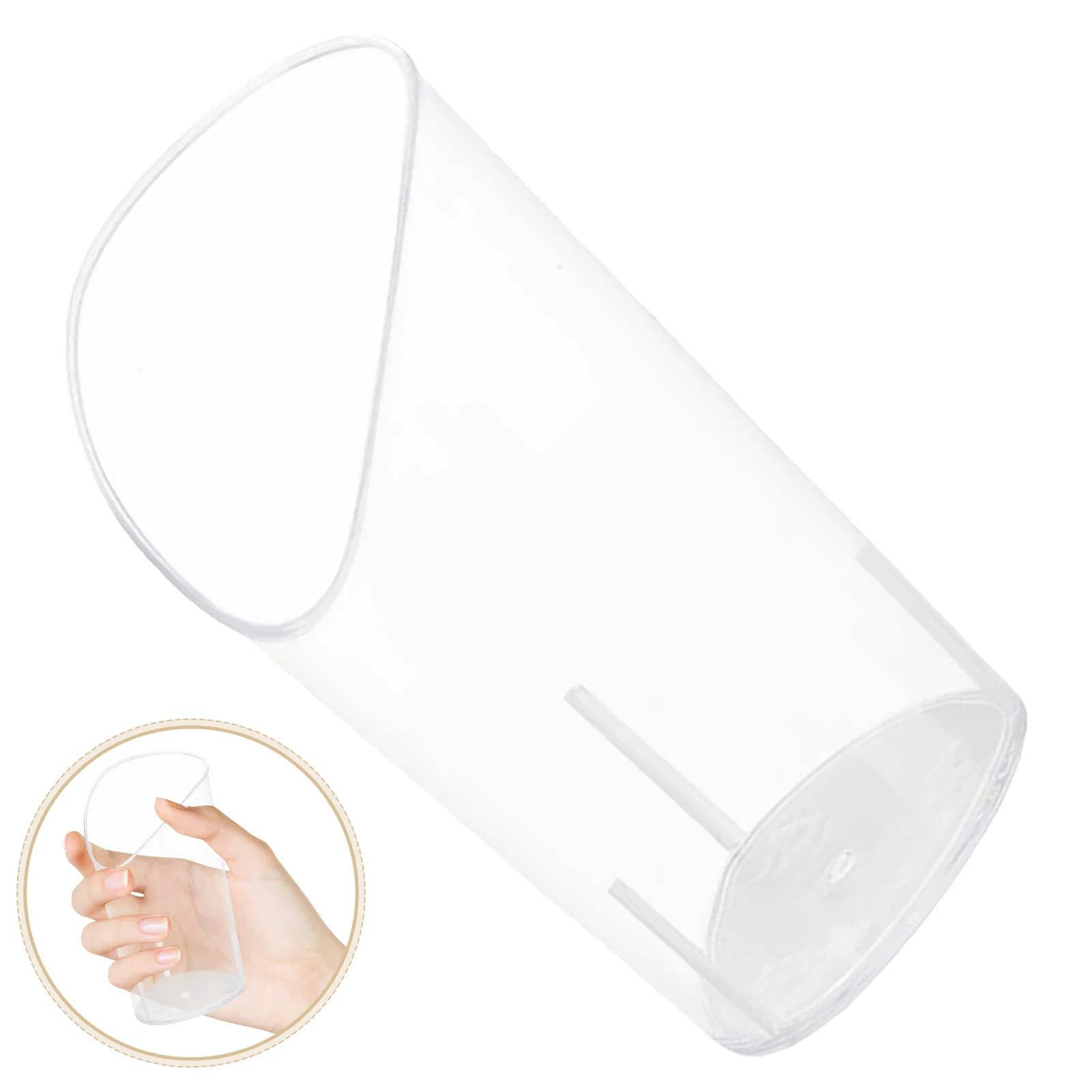 

50pcs Mini Dessert Cups Plastic Bevel Transparent Pudding Mousse Cups For Parties Household Portable Compact Party Supplies