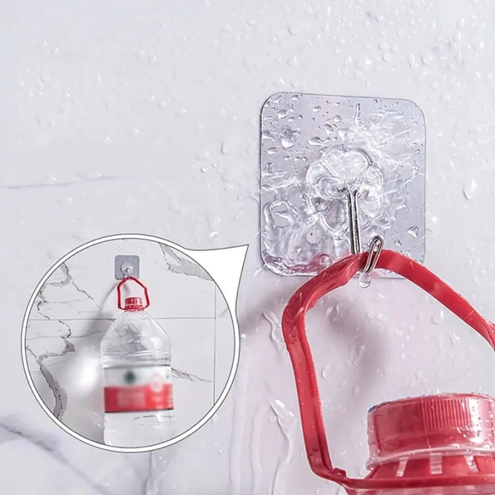 1/3PCS Punch-free Self-adhesive Hooks Transparent Heavy Load Seamless Hanging Hook Strong Multi-purpose Wall Door Hangers