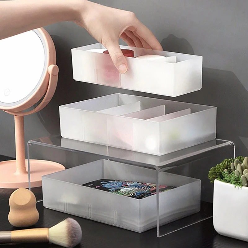 Adjustable Partition Drawer Storage Box Plastic Combined Translucent Organizer Divided Home Desktop Sundries Cosmetic TSLM1