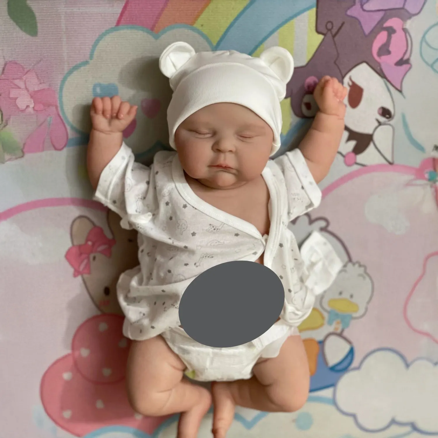 

20-inch, 50cm handmade 3D skin with visible veins and blood streaks - cloth body realistic rebirth doll