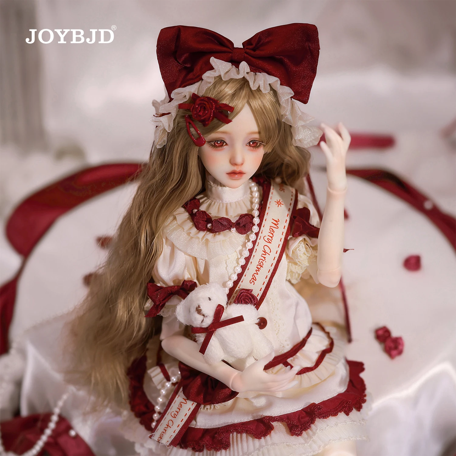 JOYBJD 1/4 Lvy Fullset B BJD  Fantasy Elf Doll European Medieval Lolita Style Top Student Red Dress Complete Christmas Gift