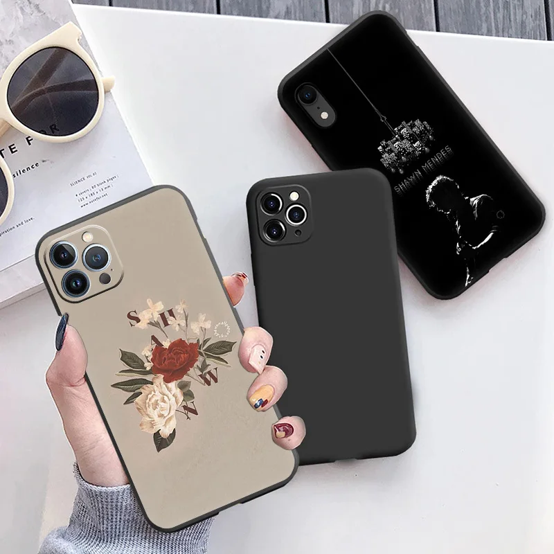 Matte Phone Case For iphone 14 Pro 15 13 12 Mini 11 8 7 6 6s Plus SE X XS Max XR Shawn Mendes Soft Black Cover