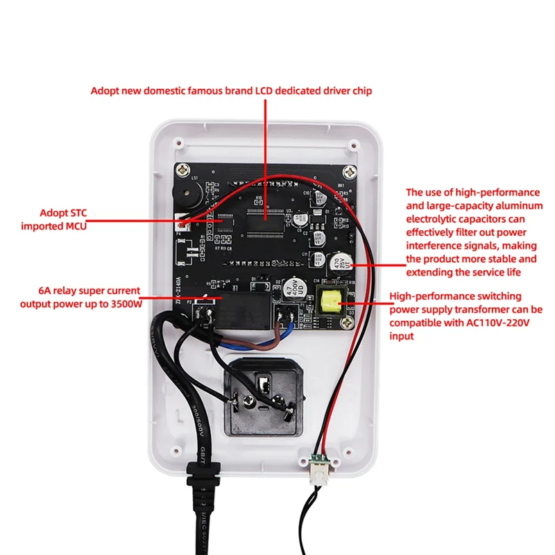 【HOT】ZFX-2140A High Precision Thermostat Microcomputer Thermostat Temperature Controller Switch US Plug