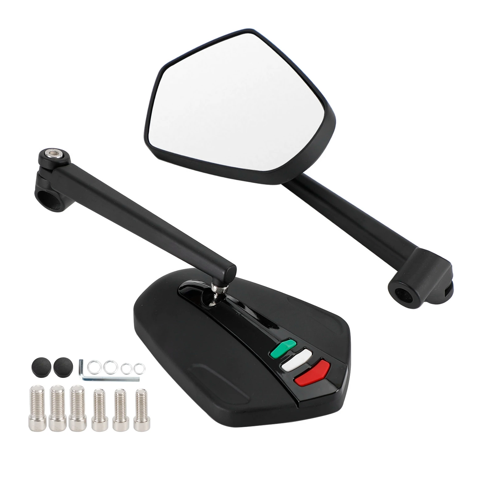 

Artudatech Black Angled Motorcycle Mirrors Universal 8mm & 10mm Thread Bike/Motorbike Pair