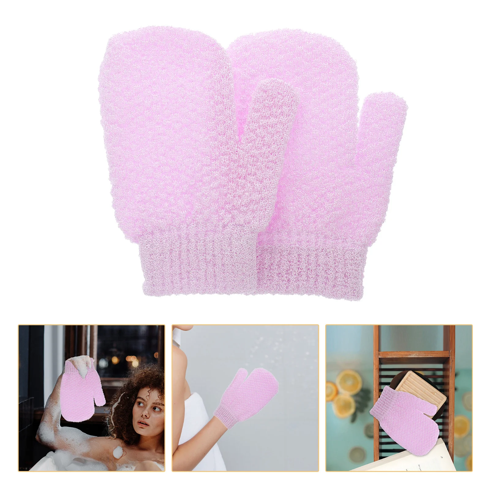 

2Pcs Body Scrubbing Gloves Frosted Toweling Cloth Shower Mitts Bathing Exfoliating Gloves Skin Scrubber Bath Accessories