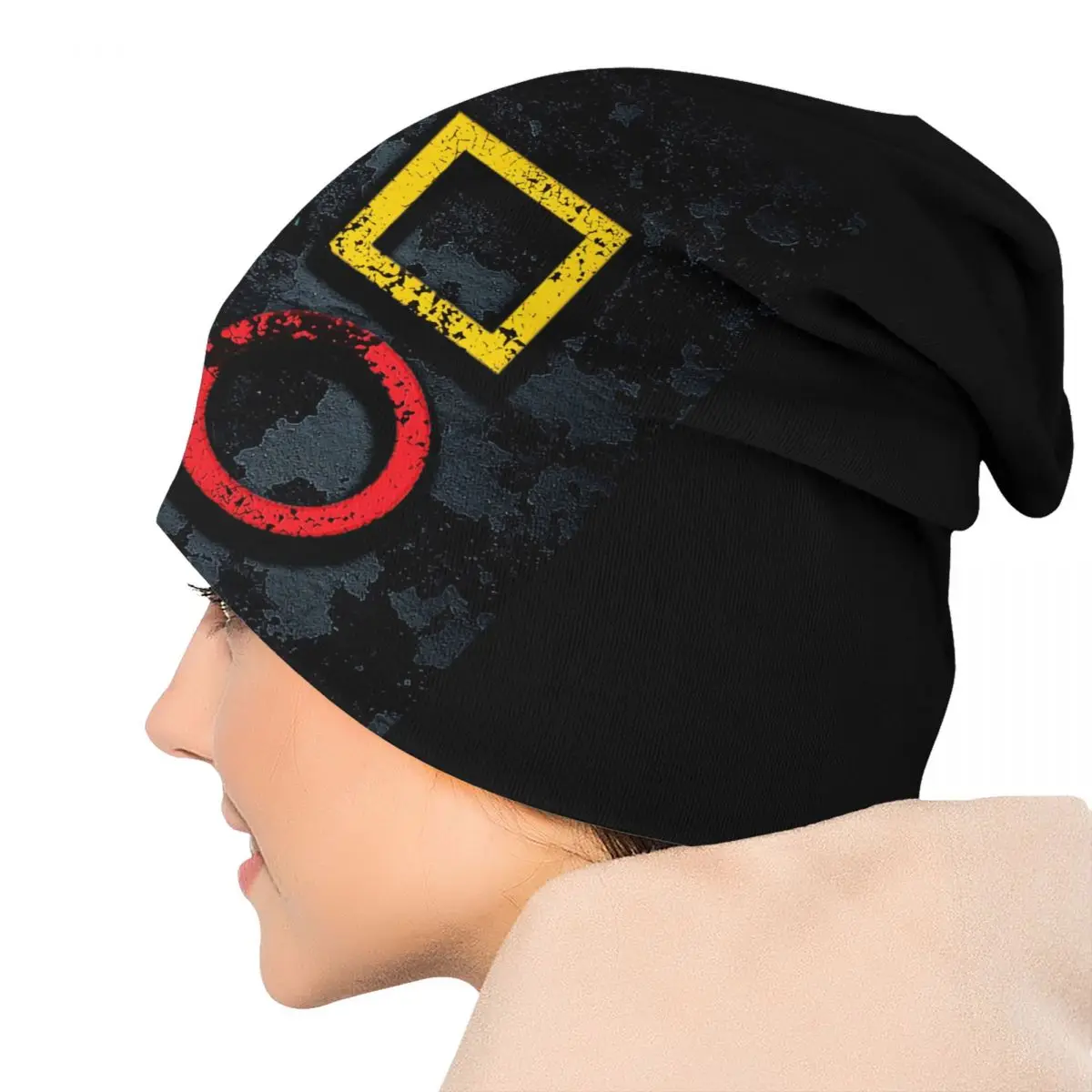 Playstations Buttons Skullies Beanies Caps Unisex Winter Knit Hat  Street Adult Game Gamer Gift Bonnet Hats Outdoor Ski Cap