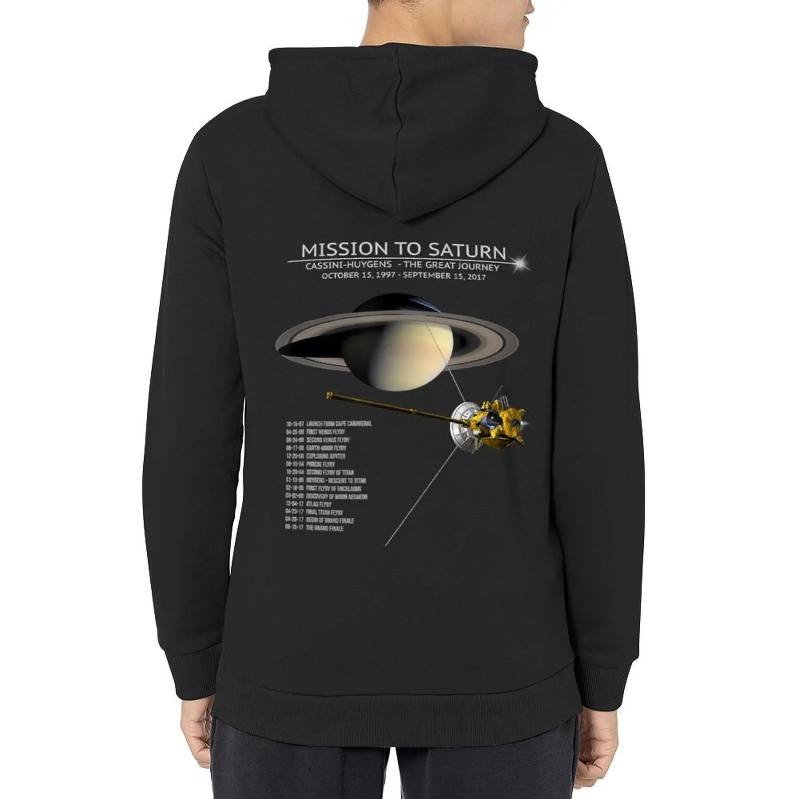 

Cassini Huygens Saturn Mission Tour Grand Finale Space Gift Hoodie mens clothing men's clothing designer hoodies
