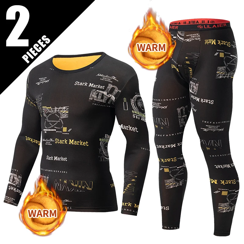 2-Piece Men's Warm Suit With Autumn And Winter Striped Print Youth Thick Fashion Autumn Sports Comfort Casual Trend LooseFashion