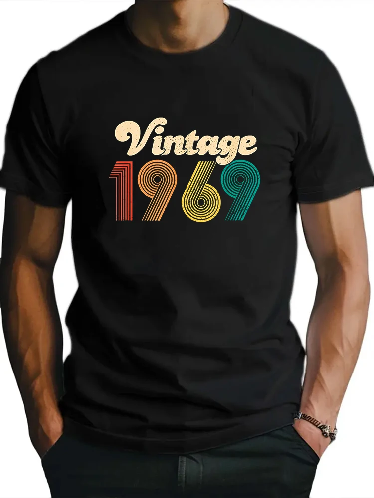 Vintage 1969 T-Shirts for Sale Men\'s T-shirt Short Sleeve Tees Loose T-shirt Man Tops New Men T shirt Cotton Print Tee