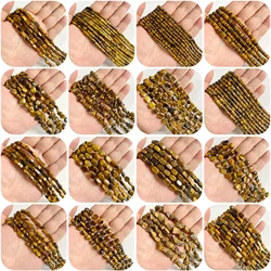 High Quality Natural Yellow Tiger Eye Stone Bead Irregular Rondelle Tube Square Spacer Beads for Jewelry Making DIY Accessories