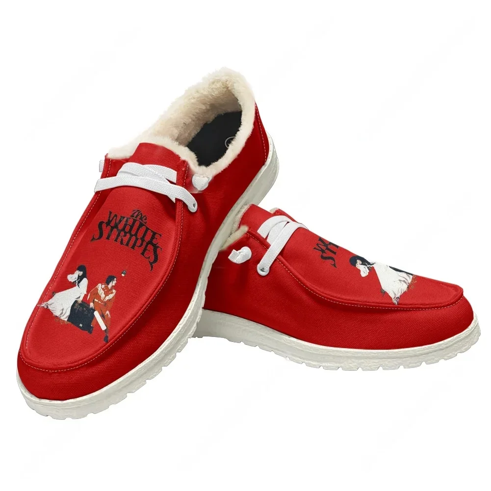 

Плюшевые туфли The White Stripes для мужчин, женщин и подростков, теплые, для дома и улицы, высококачественные, легкие, индивидуальная обувь