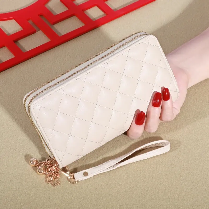 Long Women Wallet Purses Tassel Coin Holder_arge Capacity Double Zipper Pu LeatherCard Multilayer Storage Moneyclip Clutch Bag