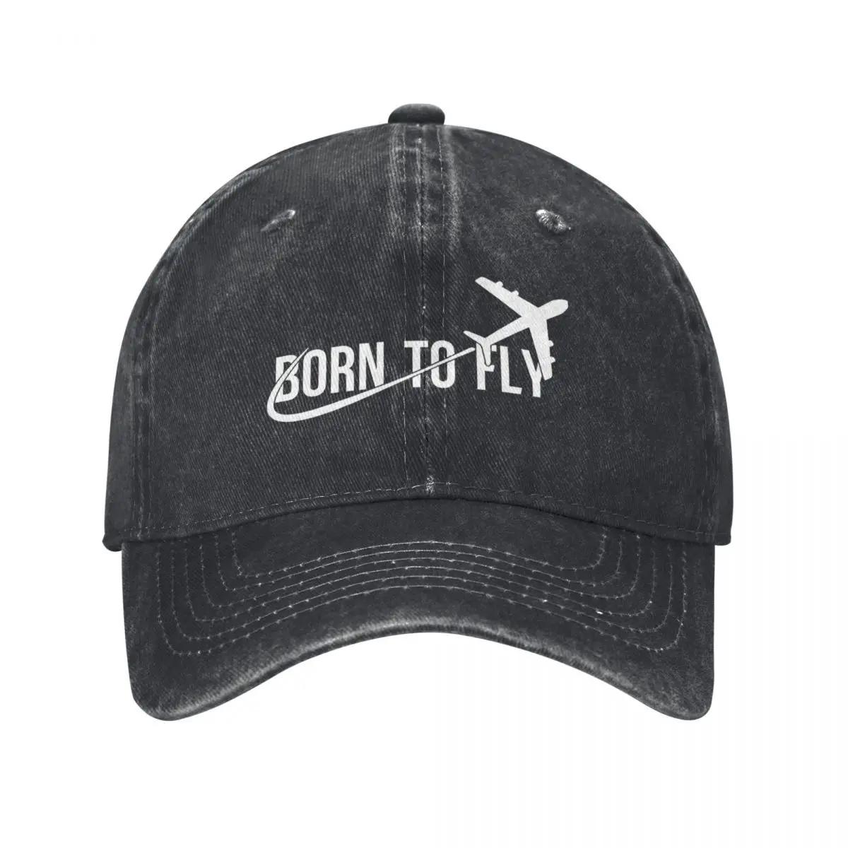 Born To Fly Pilot Airplane Aviation Unisex Baseball Caps Flight Aviator Distressed Denim Hats Cap Casual Outdoor Running Sun Cap