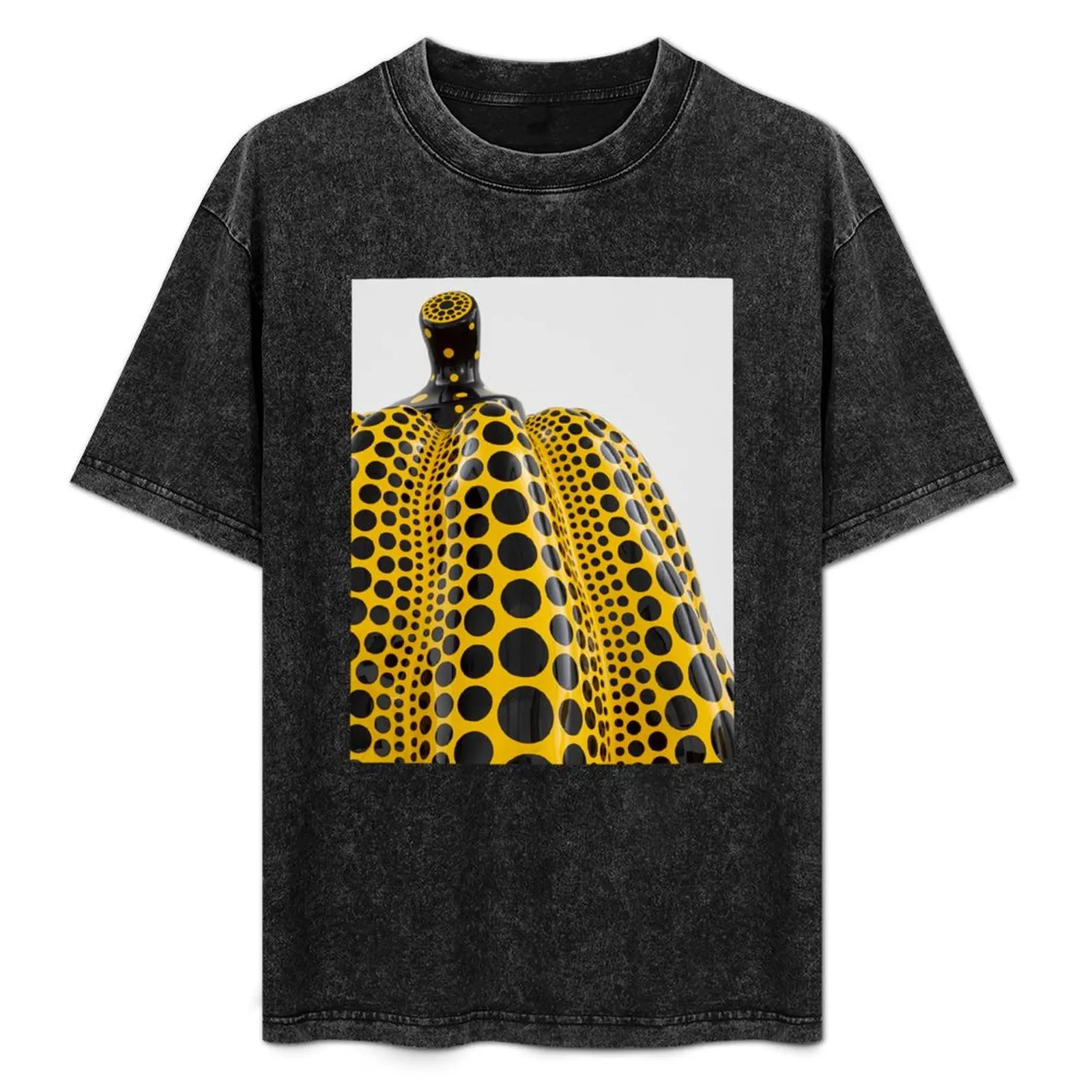 

Yayoi Yellow Pumpkin Detail Polka Dot T-Shirt Performance Workout Short Sleeve Tee