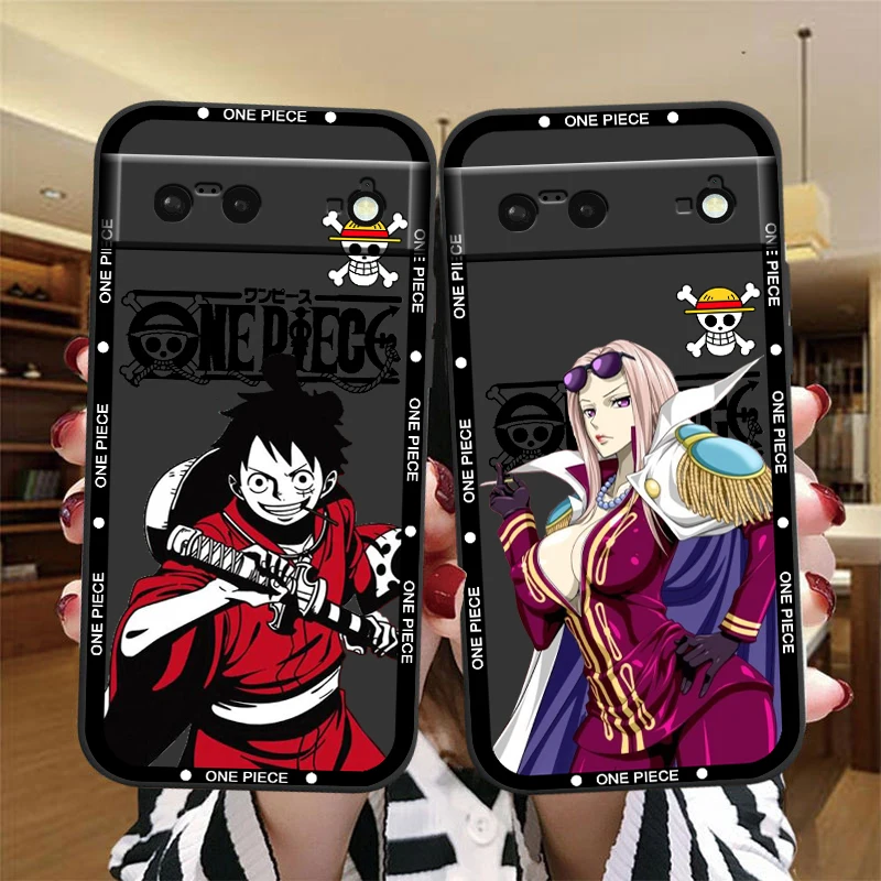 One Piece Nami Usopp Cute For Google Pixel 9 8 7A 7 6A 6 5A 5 4 4A XL 5G Black Silicon Shockproof Shell TPU Phone Case