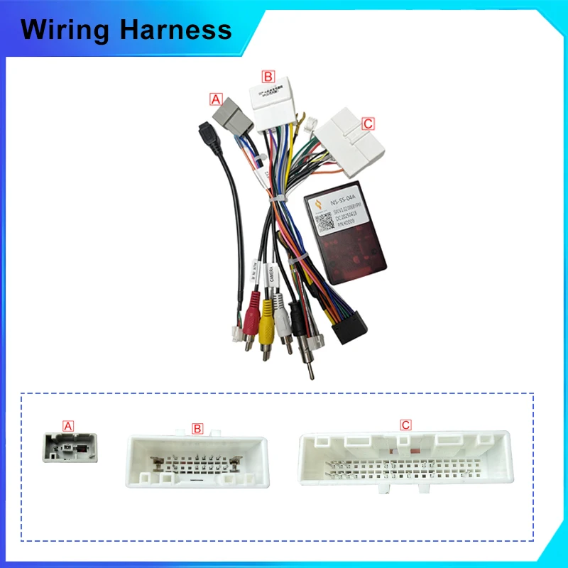 Simple Canbus NS-SS-04A For Nissan Kick /X-trail /Qashqai j11 /Rogue/NP300 Android 2 Din GPS Radio Car 16 Pin Power Wiring Cable