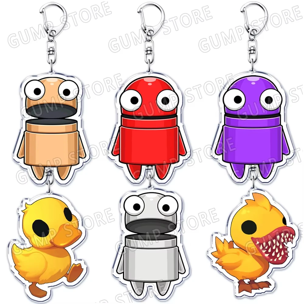 Fun Character Emote Duck Meme Game Keychains for Accessories Bag King of The Losers Side Eye Keyrings Jewelry Gamer Gaming Gifts