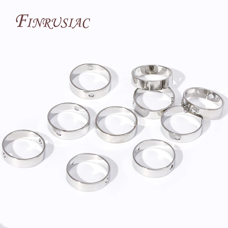 18K Gold Plated Connect Beads Frame Ring Through Hole Bead Circle For DIY Beading Earring Jewelry Making Supplies
