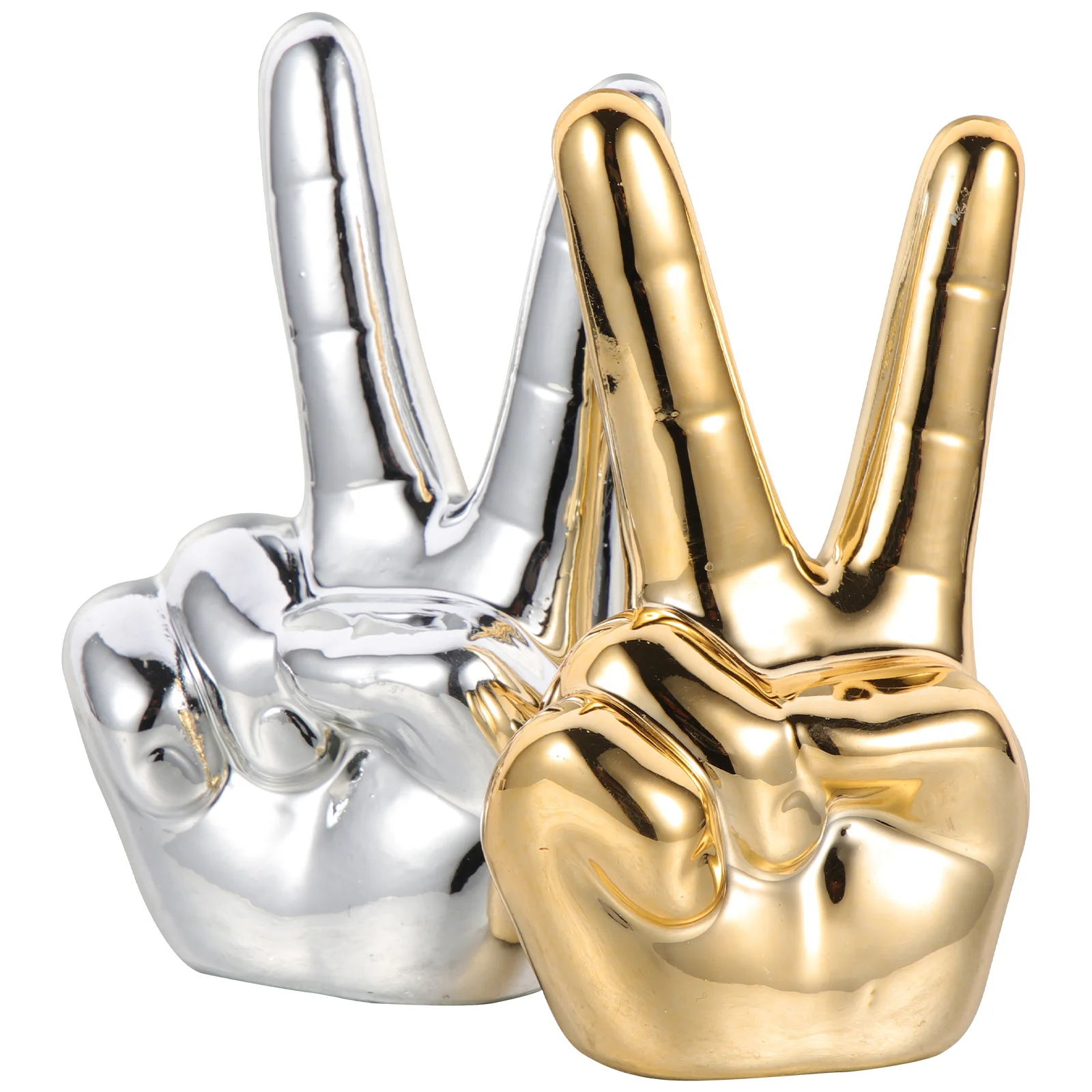 2Pcs Ceramic Finger Gesture Rings Stand Unique Display Organizer Ring Holder for Boutique Jewelry Ring Holder Rings Organizer