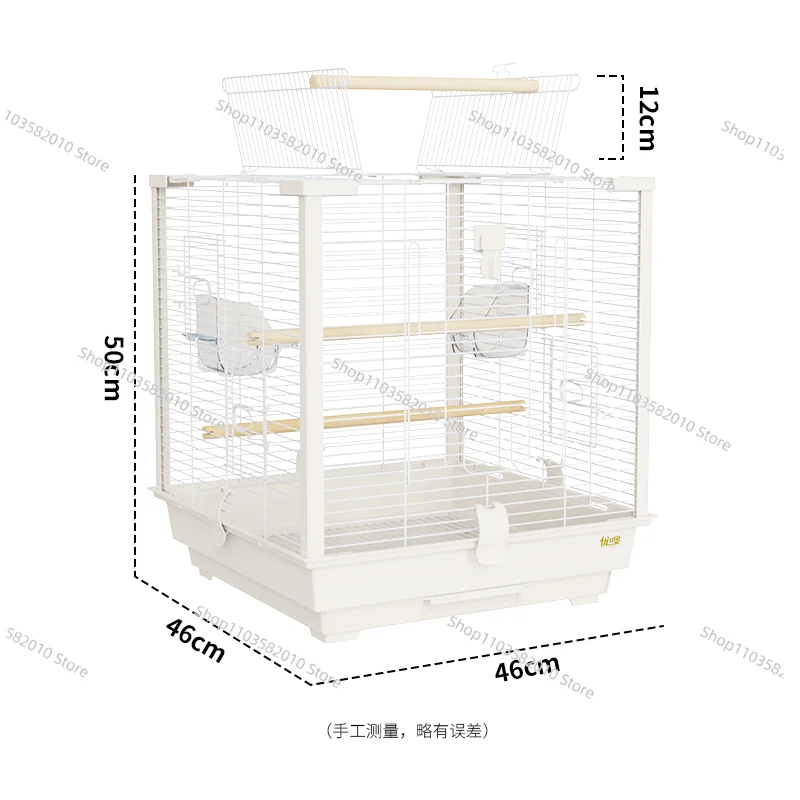 Luxury Square Aluminum Column Bird Cage, Parrot Villa Breeding Cage for Tiger Skin Peony Xuanfeng, Horizontal Wire Design
