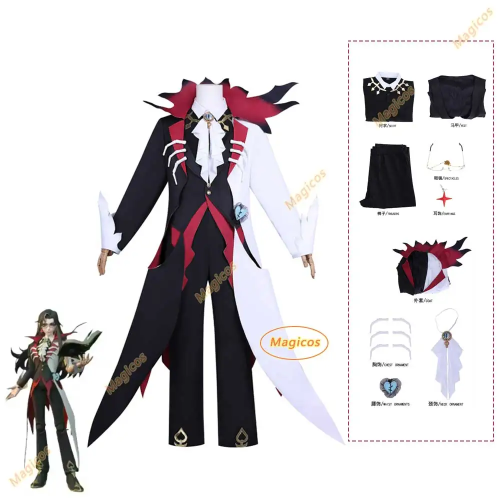 معلم إيجي بارتي الدموي ليفين ‌ ‌   أزياء تنكرية للهروب من ليلة الرعب بدلة حفلات الهالوين كرنفال