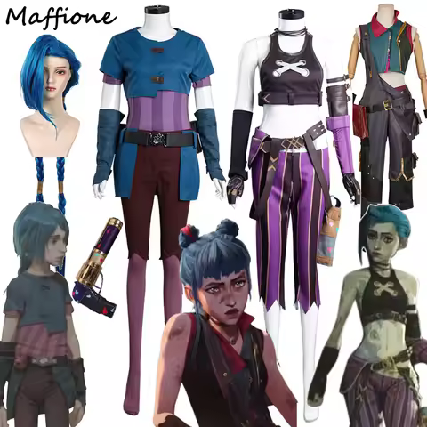 Arcane Cos LOL Powder Jinx Cosplay Women Costume Pants Top Full Set Girls Clothes Outfits Halloween Carnival Party Roleplay Suit
