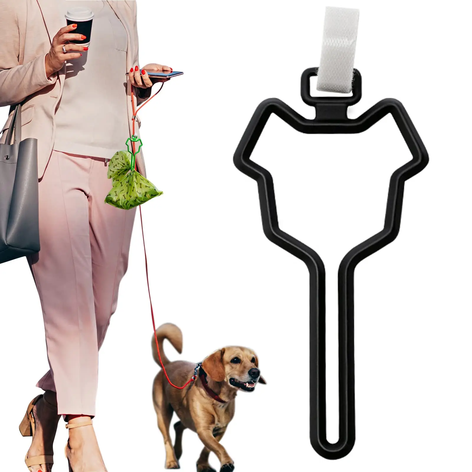 Dog Poop Bag Holder Pet Waste Carrier Clip Hands-Free Dog Leash Dispenser Outdoor Walking Puppy Poop Bags Clip Easy To Carry
