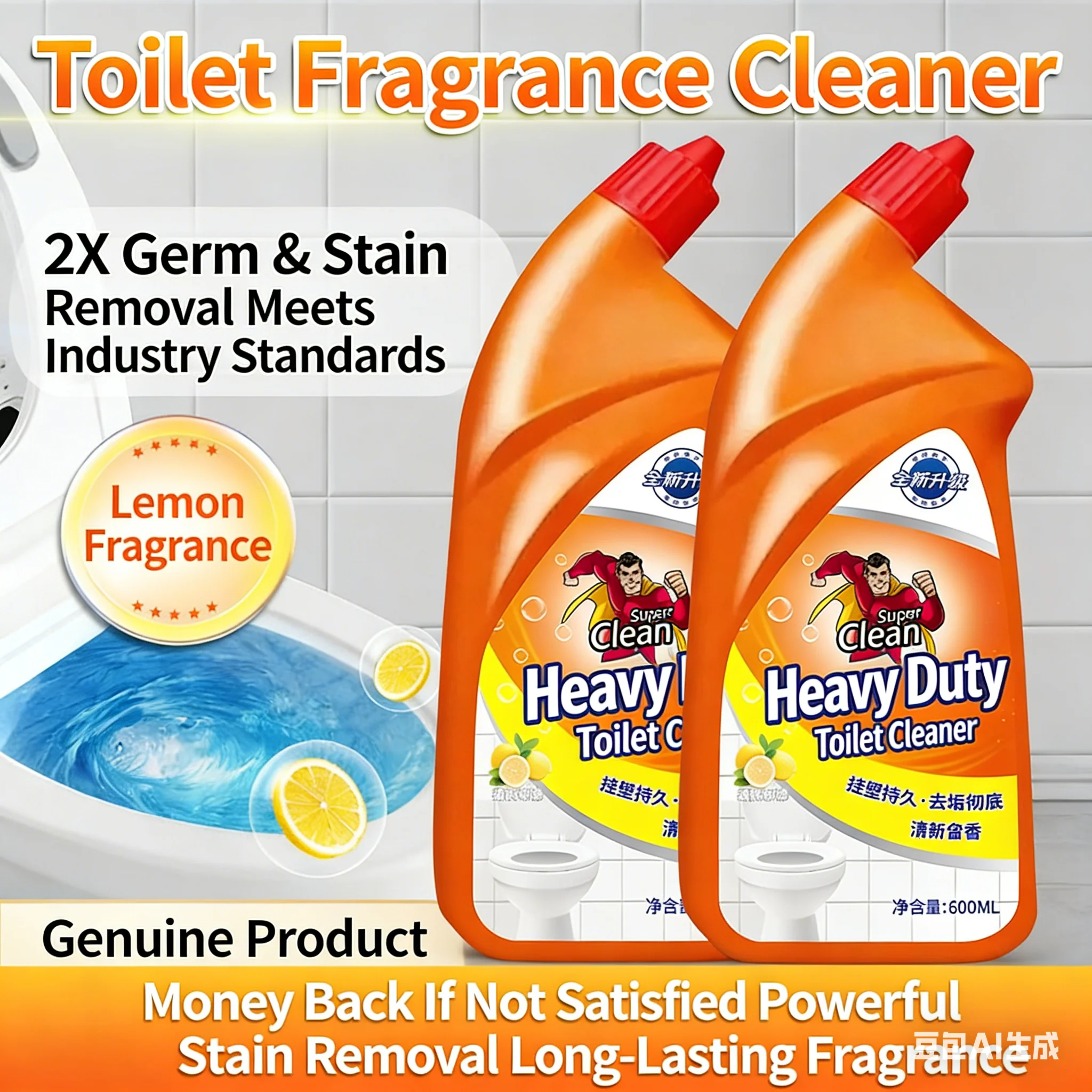 

Средство для чистки унитазов — это мощное чистящее средство для унитазов с ароматом. Он способен удалить накипь, грязь, пожелтение и запахи из ванной комнаты.