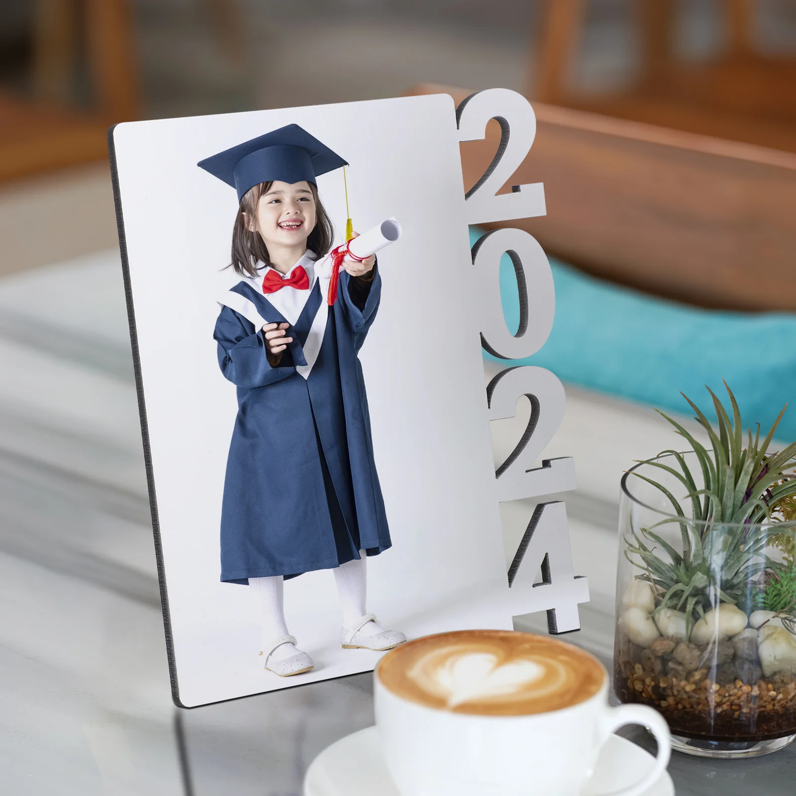 

2Pcs Graduation Photo Frame 2024 Sublimation Blanks Elegant Long Lasting Stable Ideal Gift for Graduates Friends Families