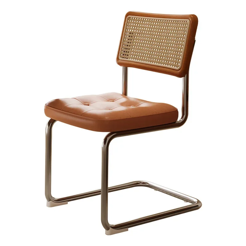 

Medieval, dining chair, home Internet celebrity rattan, backrest, retro, balcony, leisure, solid wood